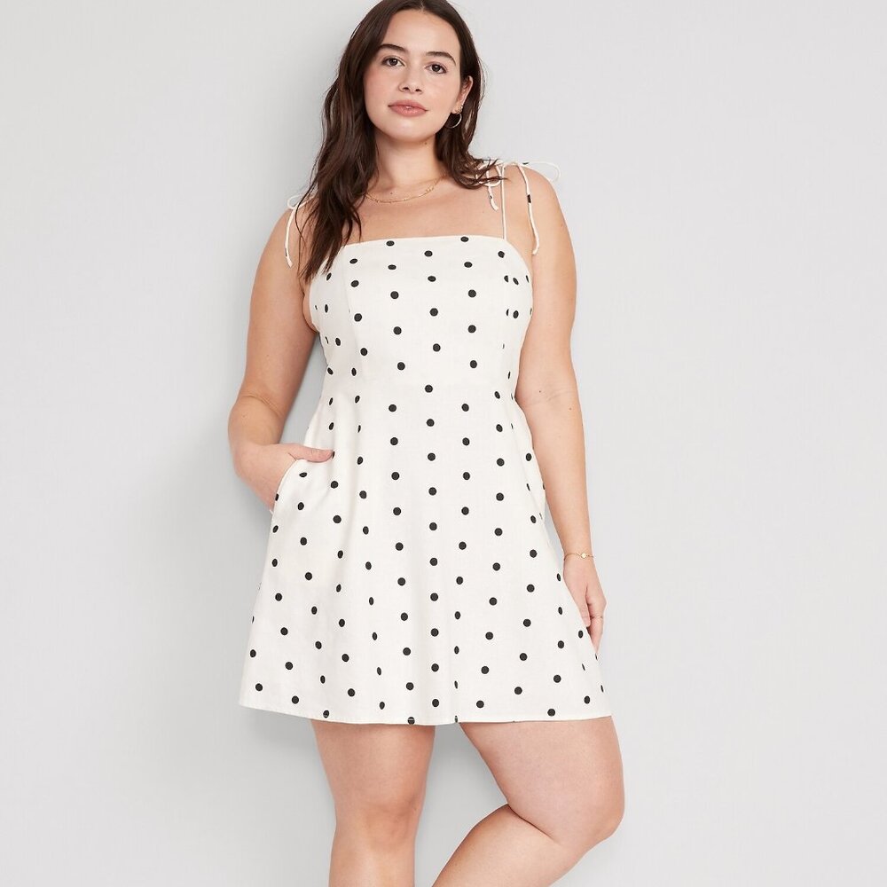 Tie-Strap Printed Mini Dress